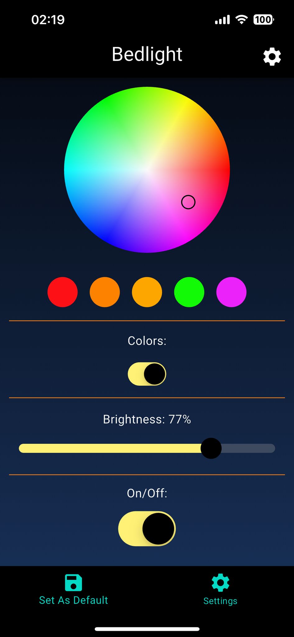 Gemma App: Device Control Screen