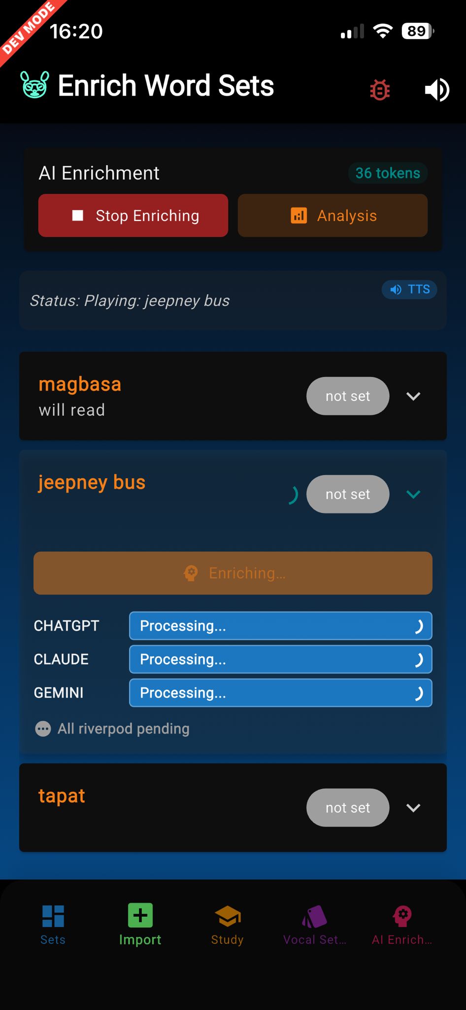 Lazy Language Dog: AI Enrichment Screen